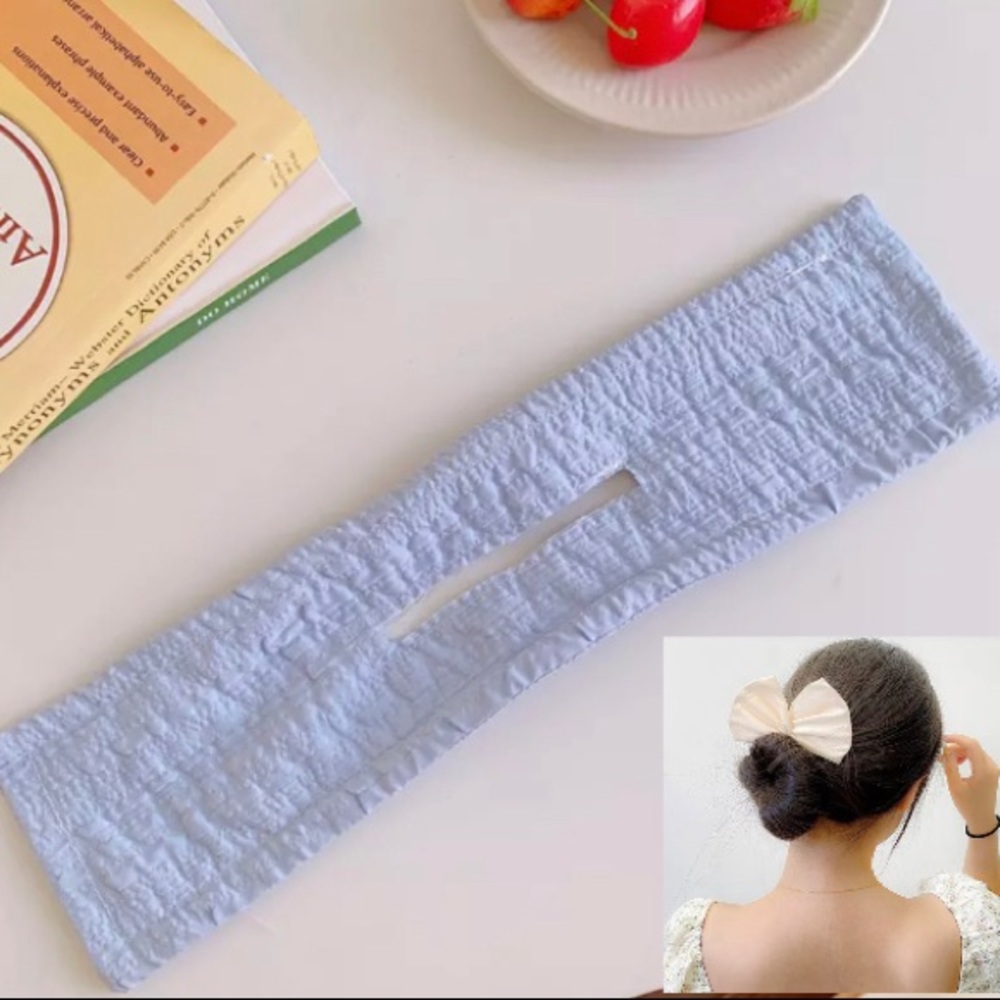 Stylish Light Blue Textured Bun Holder Hair Accessory